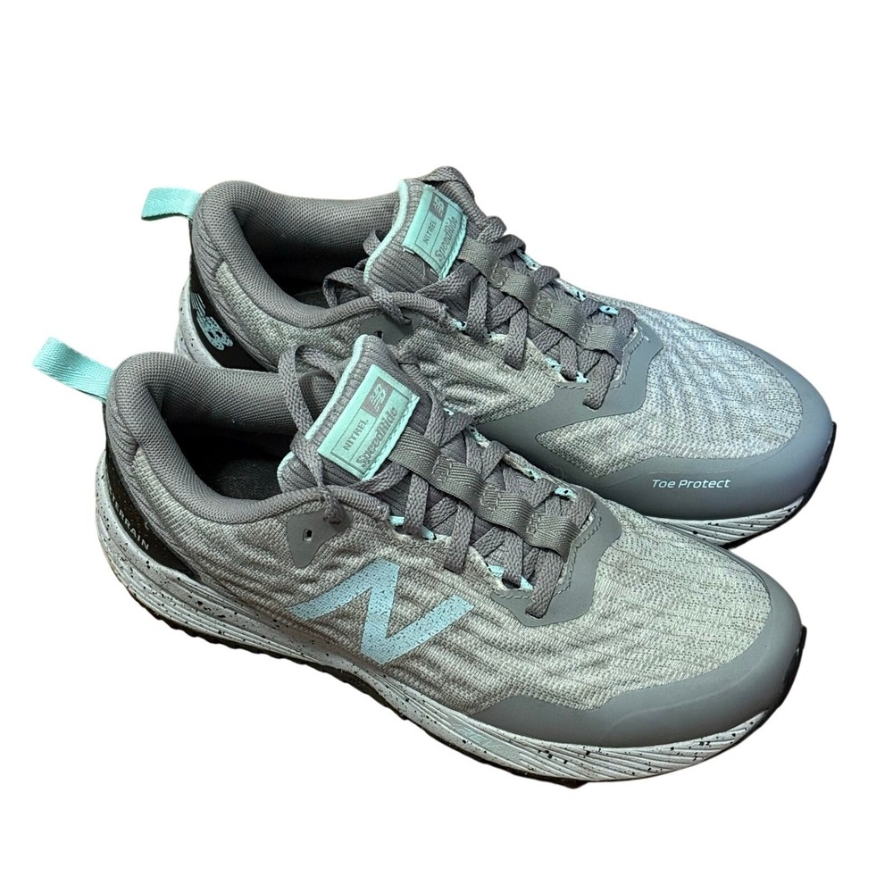 New Balance Womens Gray Aqua Nitrelv3 Athletic Running Trail Shoes Size US 7
